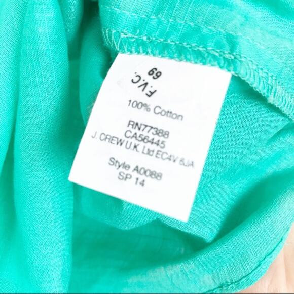 J. Crew Green Sleeveless Blouse Sz 0 - Picture 3 of 5